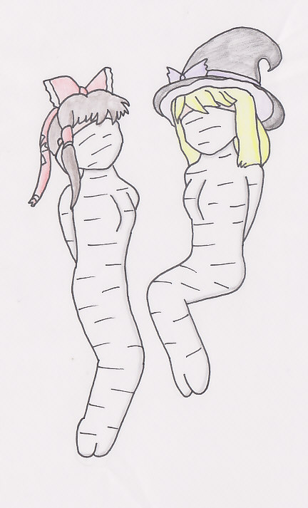 Reimu and Marisa Cocooned