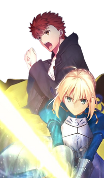 Shirou and Saber (Fate/Stay Night) render