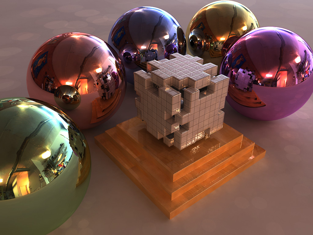 Jigsaw Cube lit by HDRI