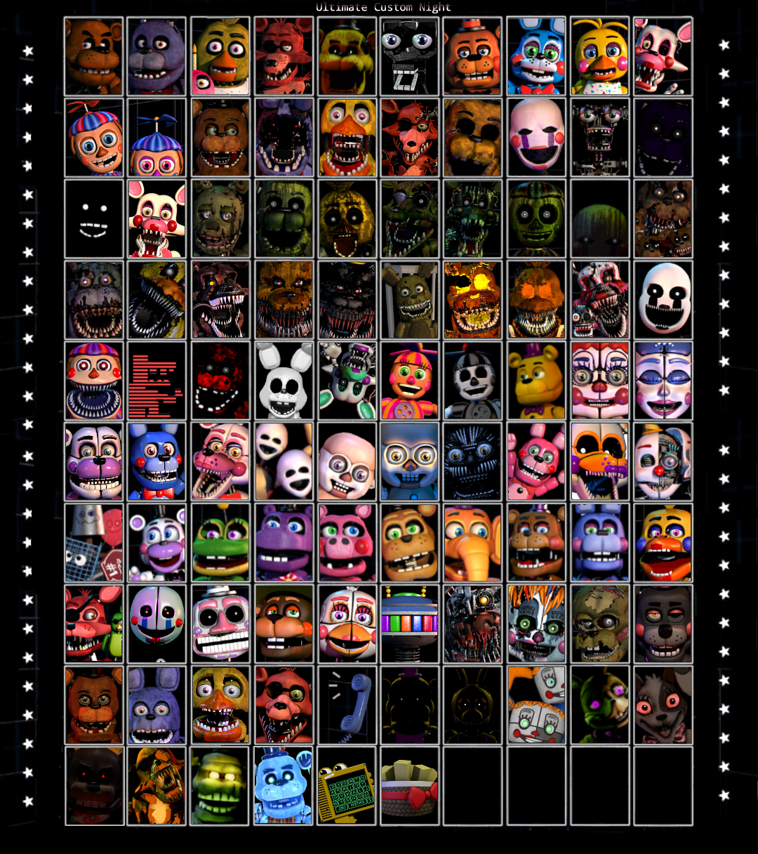 I made my own UCN roster with animatronics that weren't in the