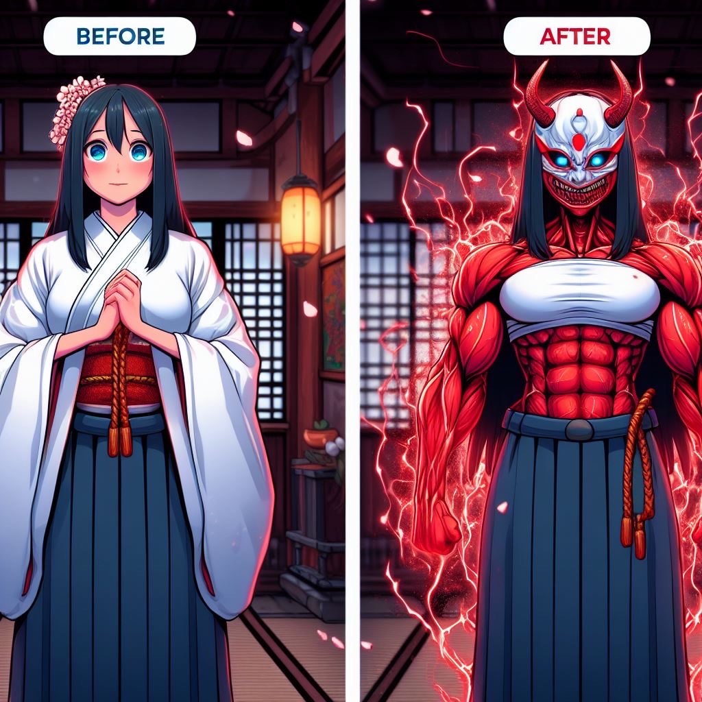 Deviantart Shinto Shinto priestess is bestowed holy powers at a cost by razrmann on ...
