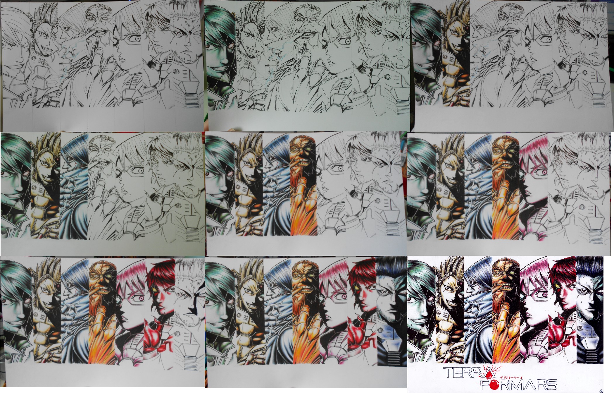 Drawing process of Terra formars RQ