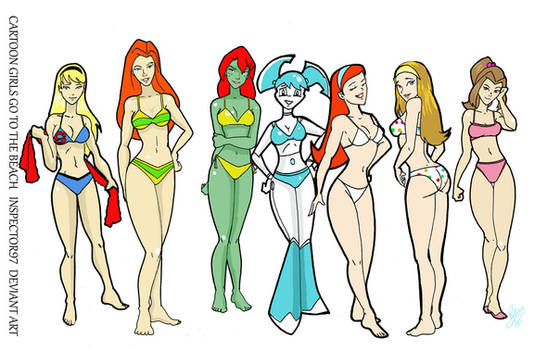 Cartoon Girls go to the Beach