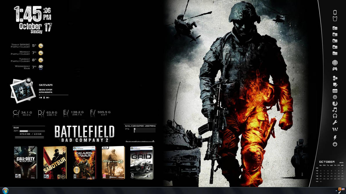 Battlefield BC 2 Rainmeter by reiterman
