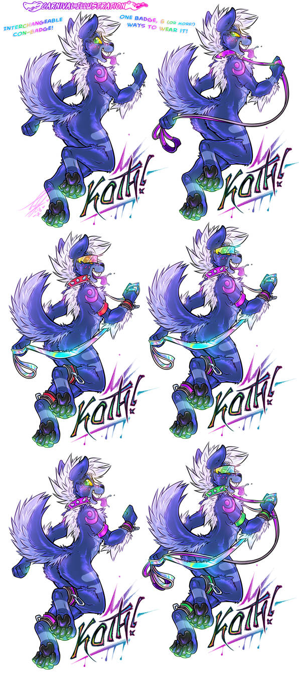 Koth Emotes COM: 'Evolving' Deluxe Con-Badge for Koth! by carnival on DeviantArt