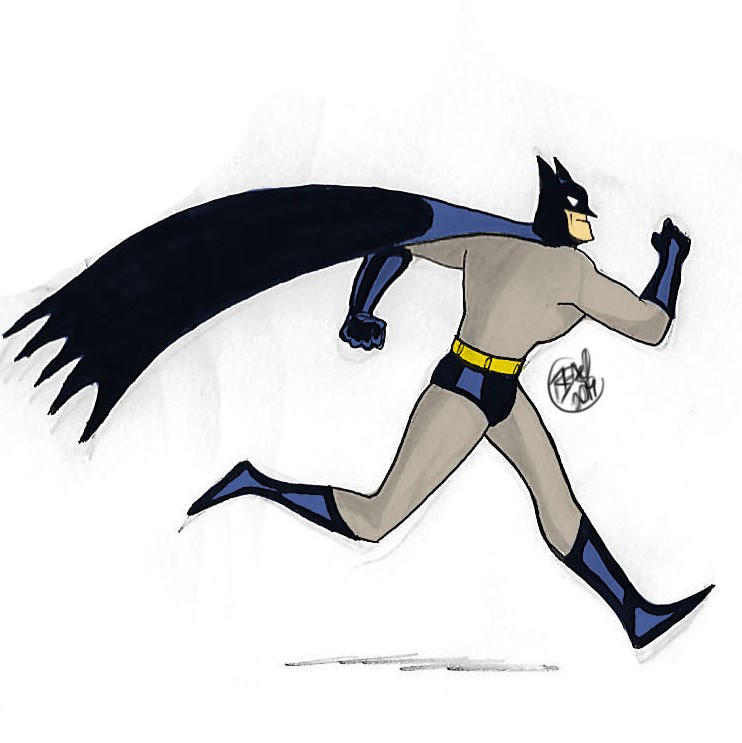 Batman running by bleyerart on DeviantArt