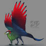 Dragon design: Red-crested turaco