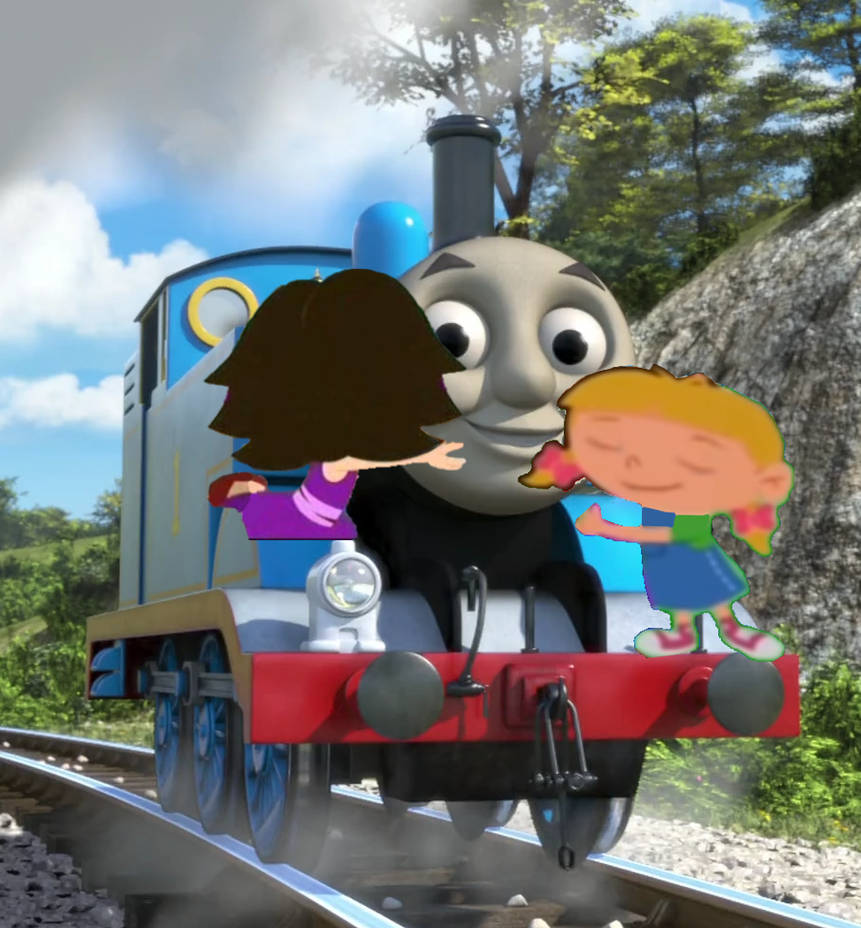 June and Annie hugging Thomas by SamMovieProductions on DeviantArt