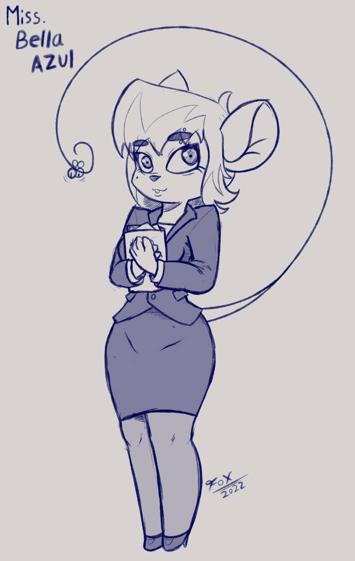 Mouse Secretary 07/50 secretary mouse, Bella Azul by f0x-b0y on DeviantArt