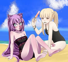 Fairy Tail - Girls on the beach
