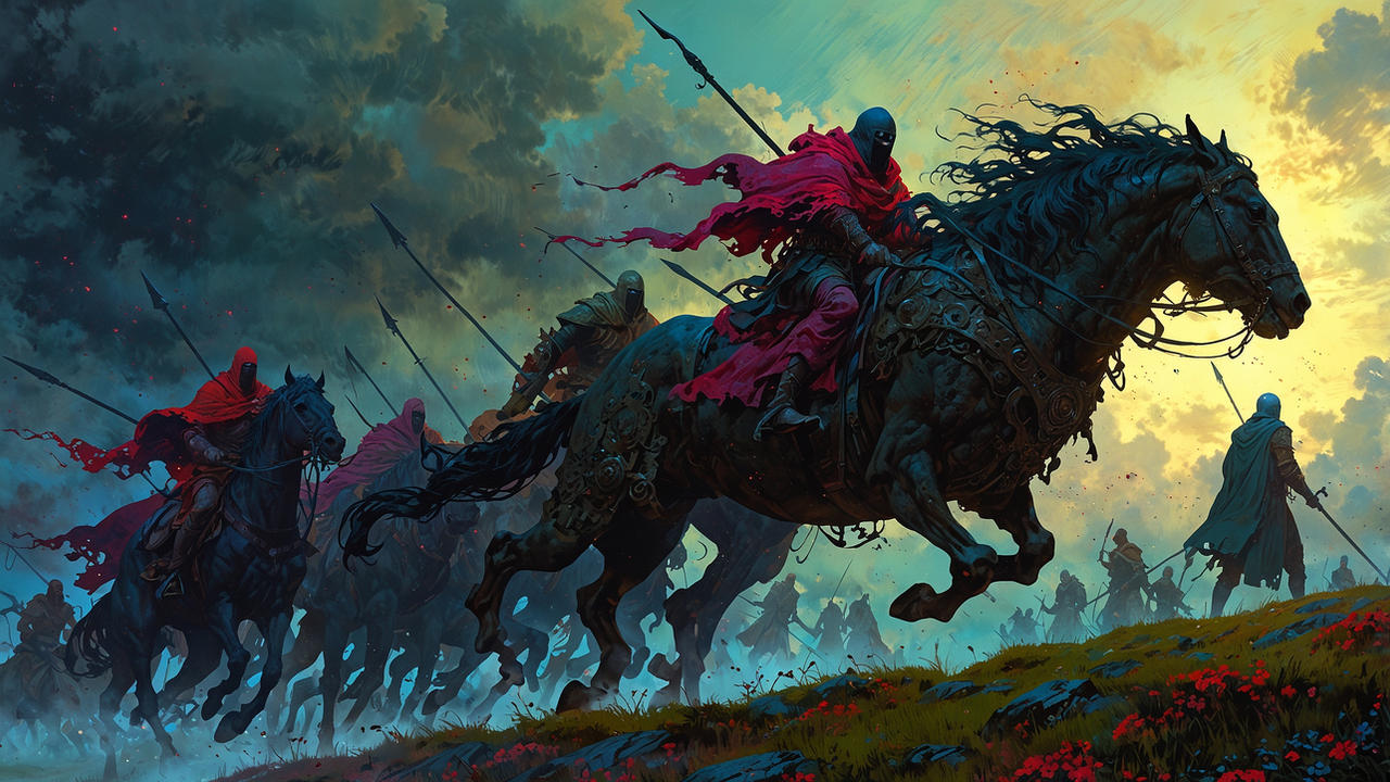 Riders of the Crimson Dawn by socialgatheringstar on DeviantArt