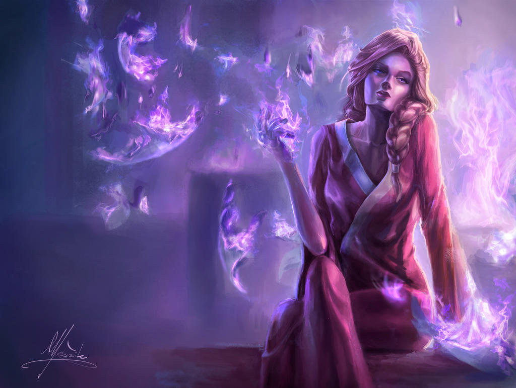 Аватарка магия. Марана арт. Селин Лунная ведьма. Фиолетовая магия. Женщина маг.