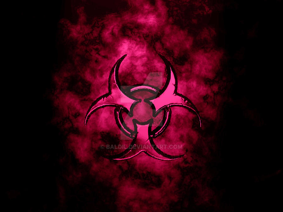 Pink Biohazard Symbol Wallpaper RED Biohazard Sign, Vector Stock