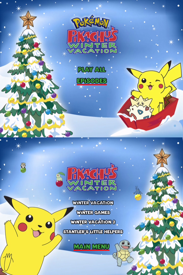 Pikachu's Winter Vacation DVD Menu by dakotaatokad on DeviantArt