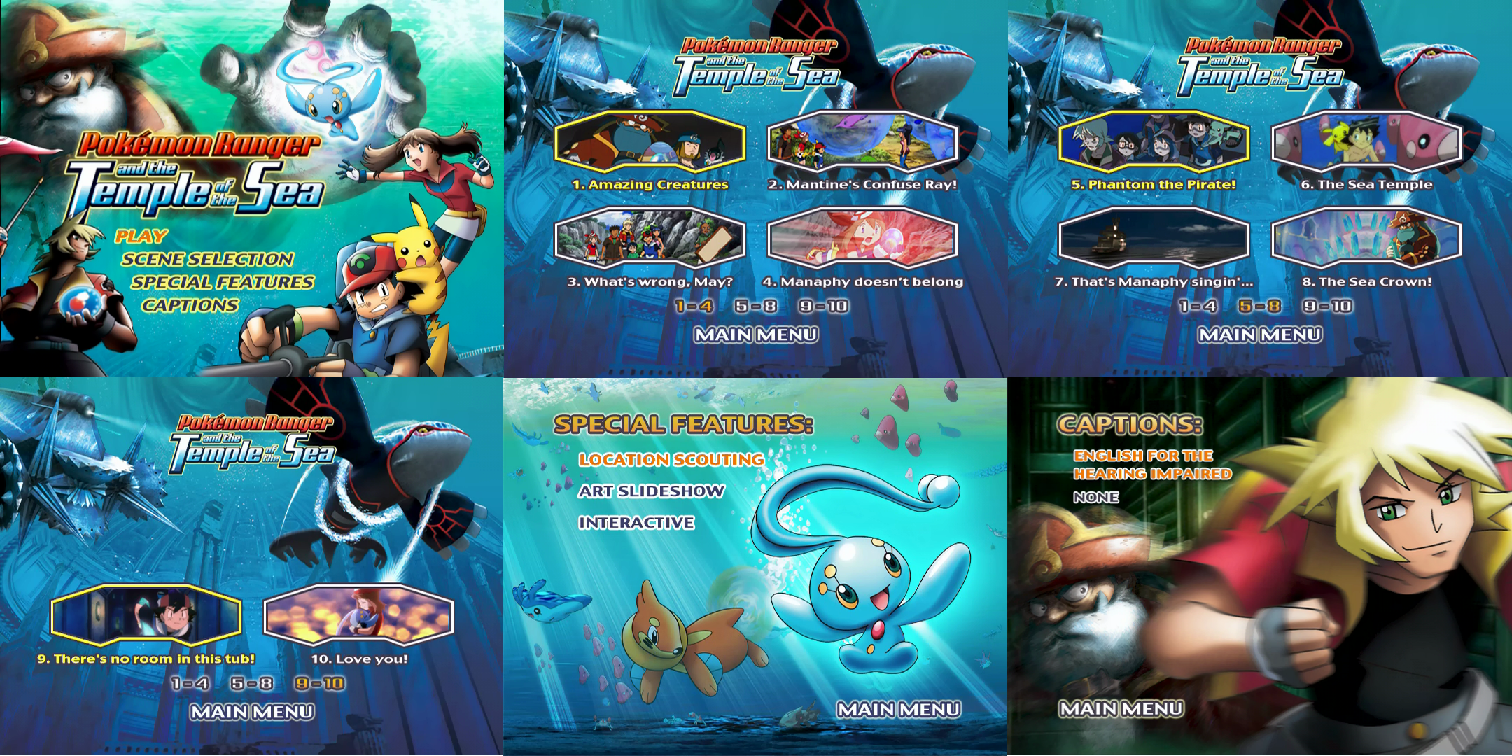 Pokemon Ranger And The Temple Of The Sea Dvd Menus By