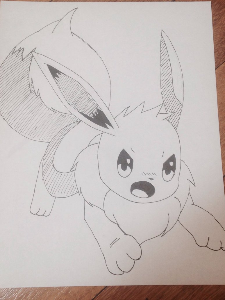 Eevee Drawing w/ Line Shading by LaFluffy on DeviantArt Eevee Drawing w/ Line Shading by LaFluffy on DeviantArt