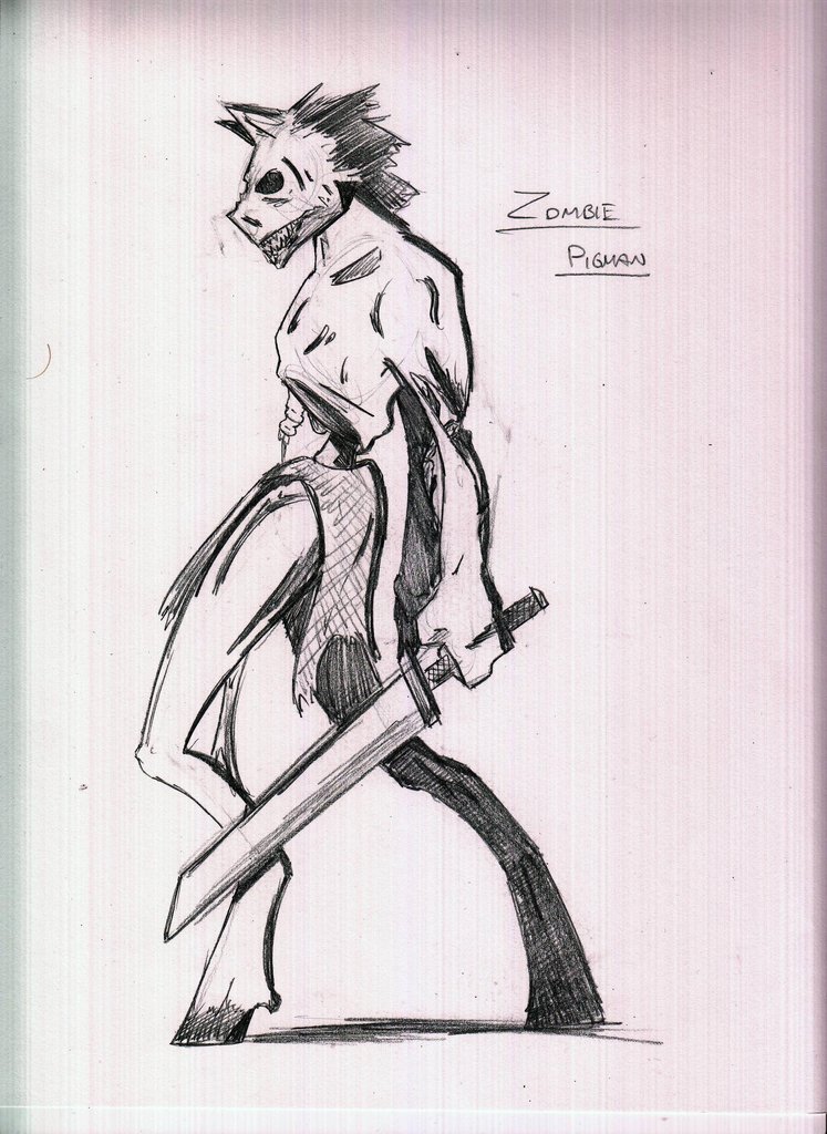 Zombie Pigman Sketch By Criticalrobotboy On Deviantart Zombie Pigman Sketch By Criticalrobotboy On Deviantart