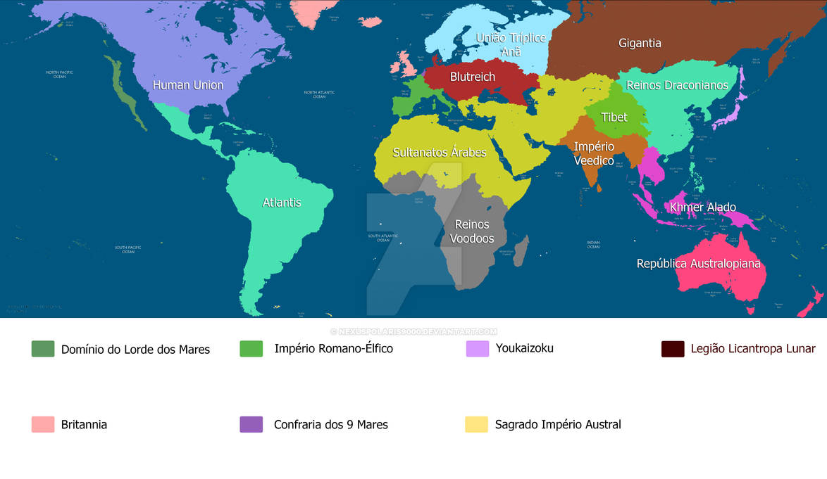 World Map Mythpunk - 2145 Anno Domini