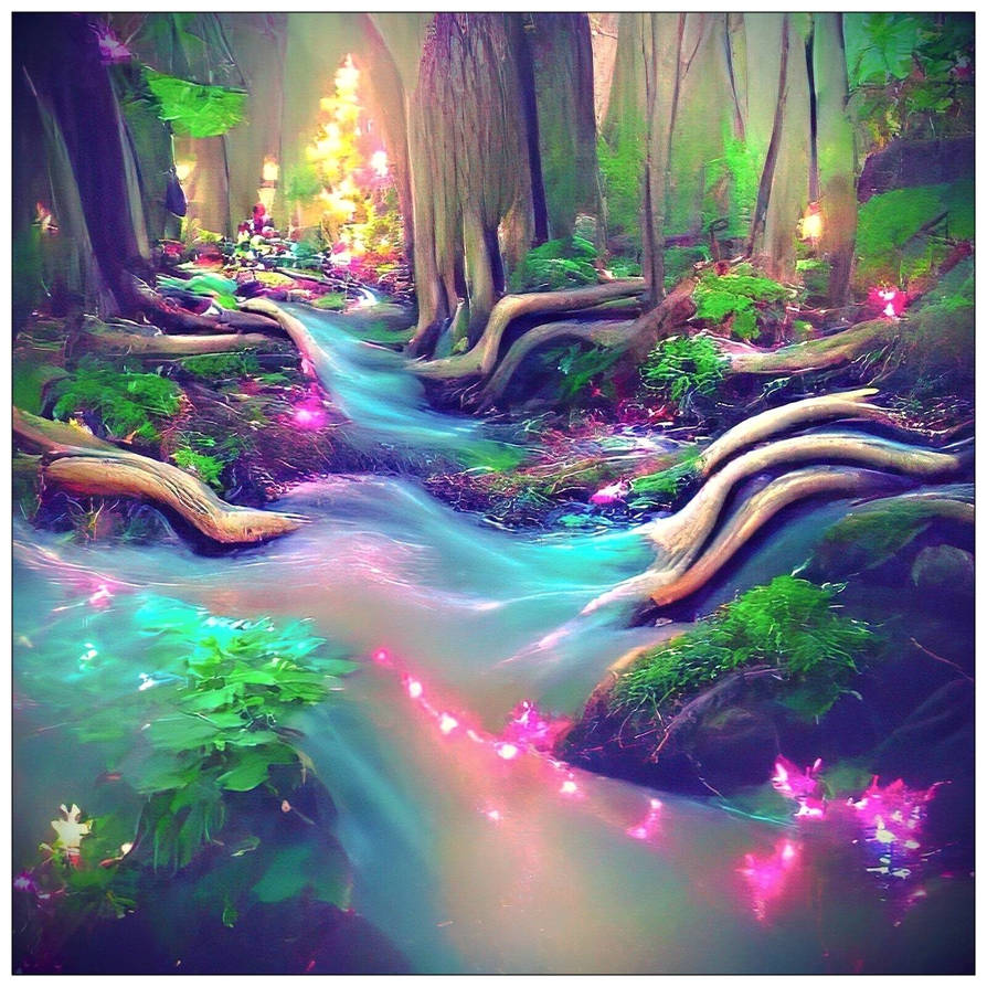 Magical forest stream ! by Fractabstract on DeviantArt