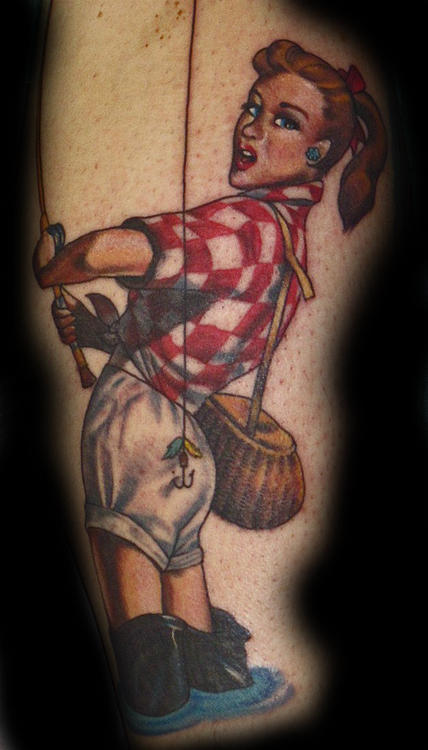 pin up fishing tattoo by optimuspint on DeviantArt