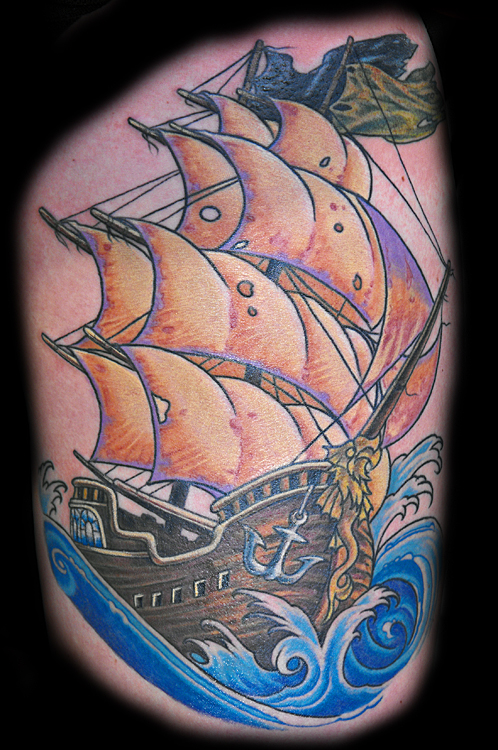 sailing ship tattoo
