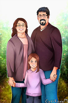 Family Portrait for Our friends in apple orchard