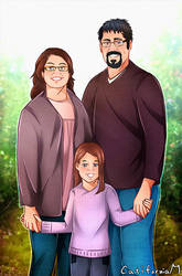Family Portrait for Our friends in apple orchard