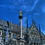 Statue and City Hall-Munich