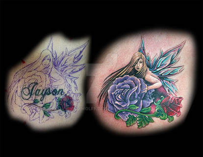 fairy cover-up tattoo