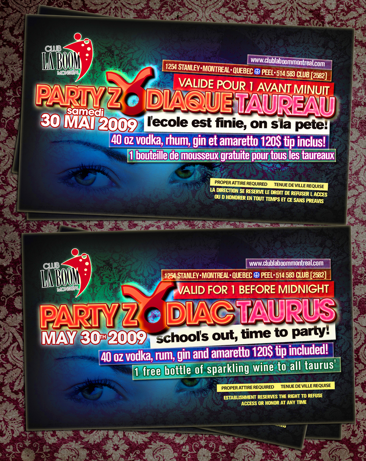 flyer for zodiac taurus party