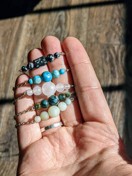 Stone Beaded Bar Necklaces