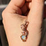 Opal and Rose Gold Filled Wire Wrap Necklace