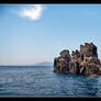 Lonely rock in the middle of the ocean