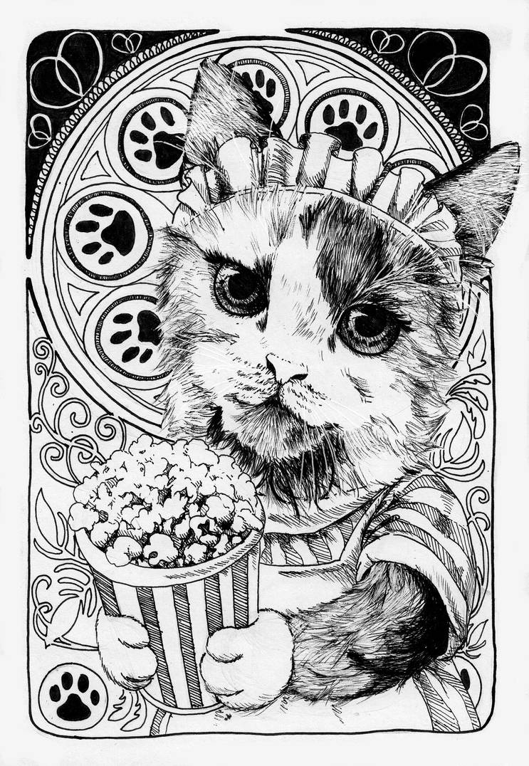 Popcorn Inktober Popcorn Lady | Inktober2016 by turquoisetortoise on DeviantArt