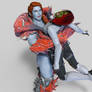 Lady Hellbender bearhugs Gamora