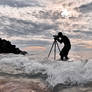 People, camera and sea, beautiful