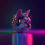 Rainbow cat head