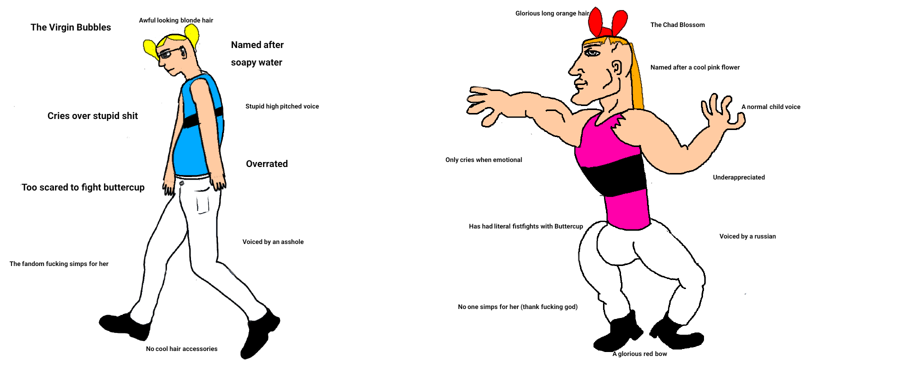 Virgin Yan Sim VS Chad Love Sick by peachdoesart on DeviantArt