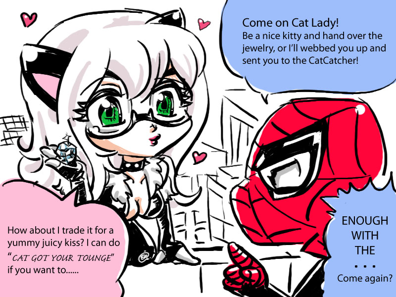 A Chibi Comic of SpiderxCat