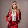 Blonde Business Woman in Satin