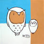 Owls with dinner