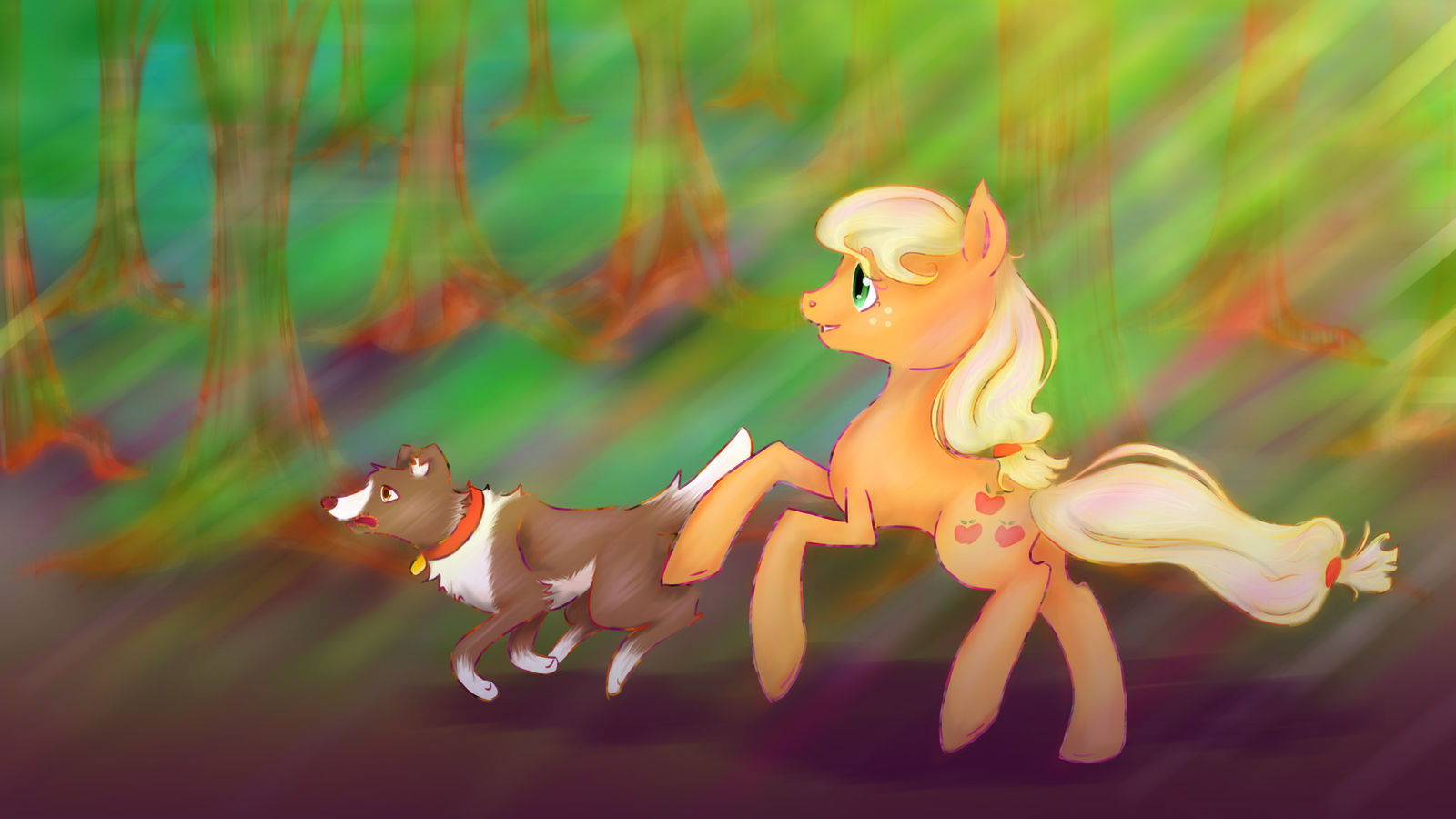 Applejack and Winona - A Girl and Her Dog