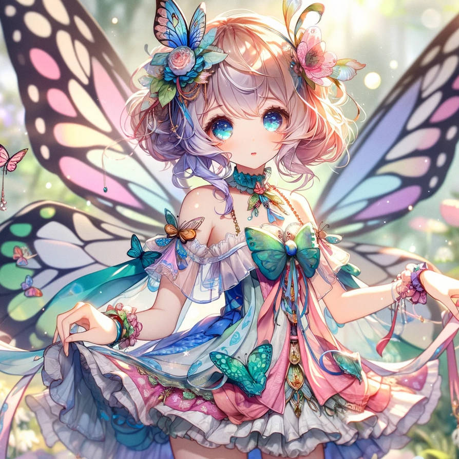 Cute Anime Girl With Butterflies VYJSBI cute-anime-girl-with-butterflies-vyjsbi