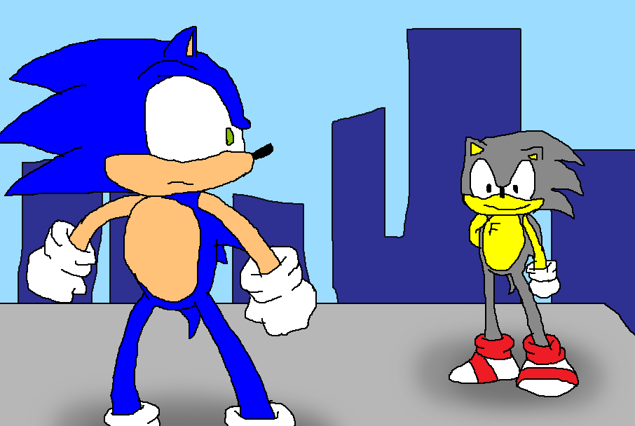 Sonic meets Fake Sonic by tmntsam on DeviantArt