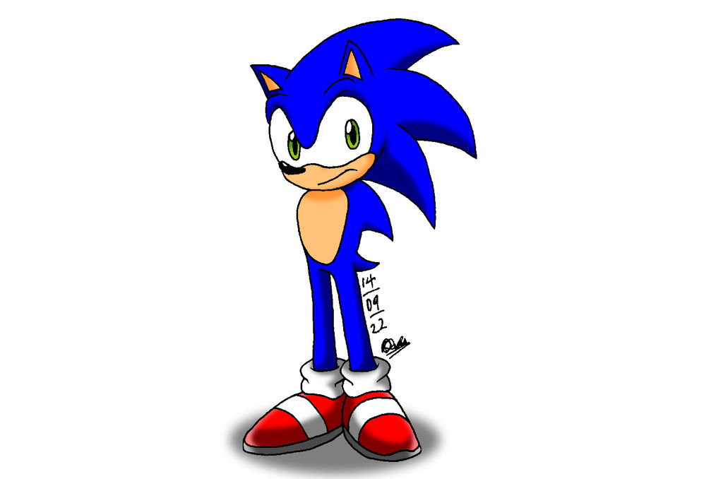 A normal drawing of Sonic by tmntsam on DeviantArt