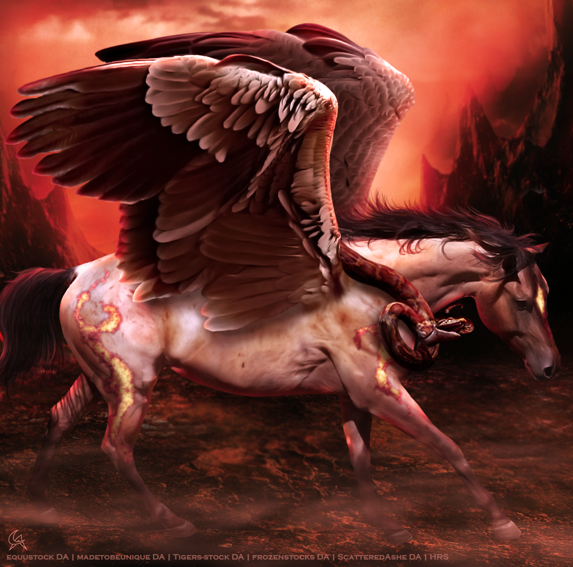 Red Pegasus by CarolineArtworks on DeviantArt