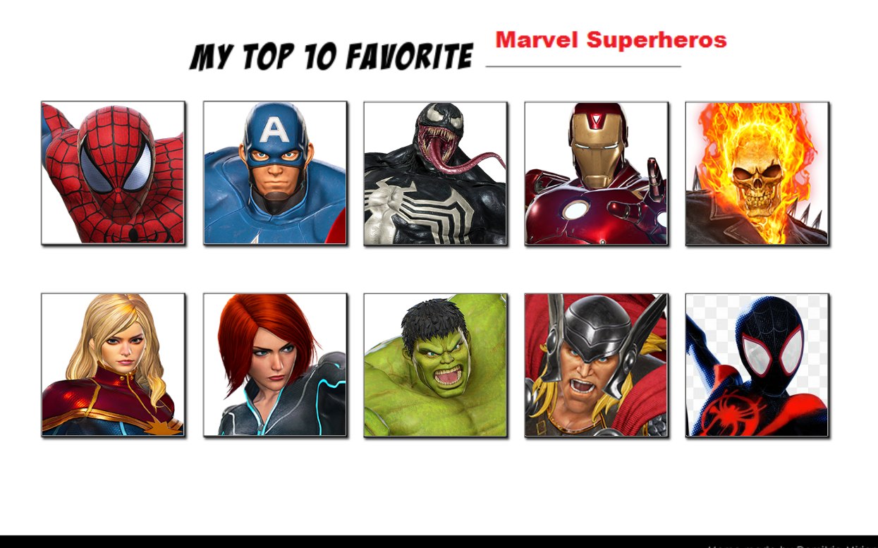 My Top 10 Favroite Marvel Characters by eddiestrickland18 on
