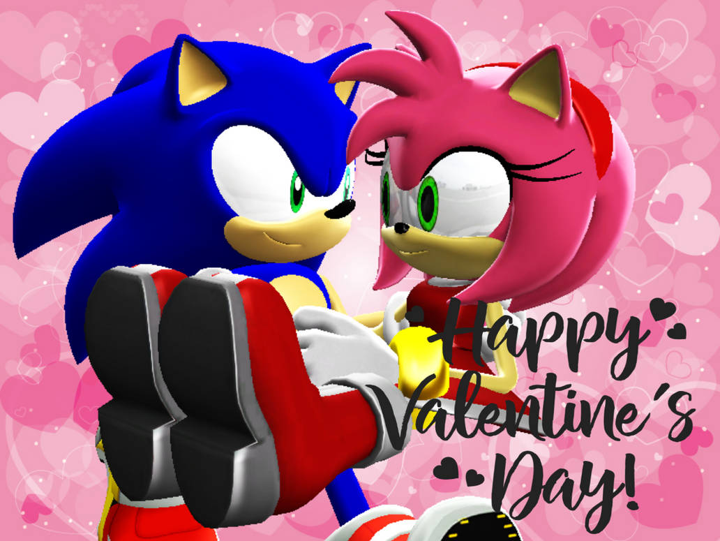 Hey, Happy Valentine's Day, Amy!” Sonic x Amy Art