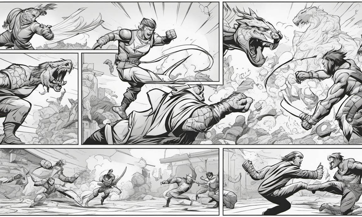 A 7 Panel Action Comic Book Page With Various Char by Hamstarx09 on ...