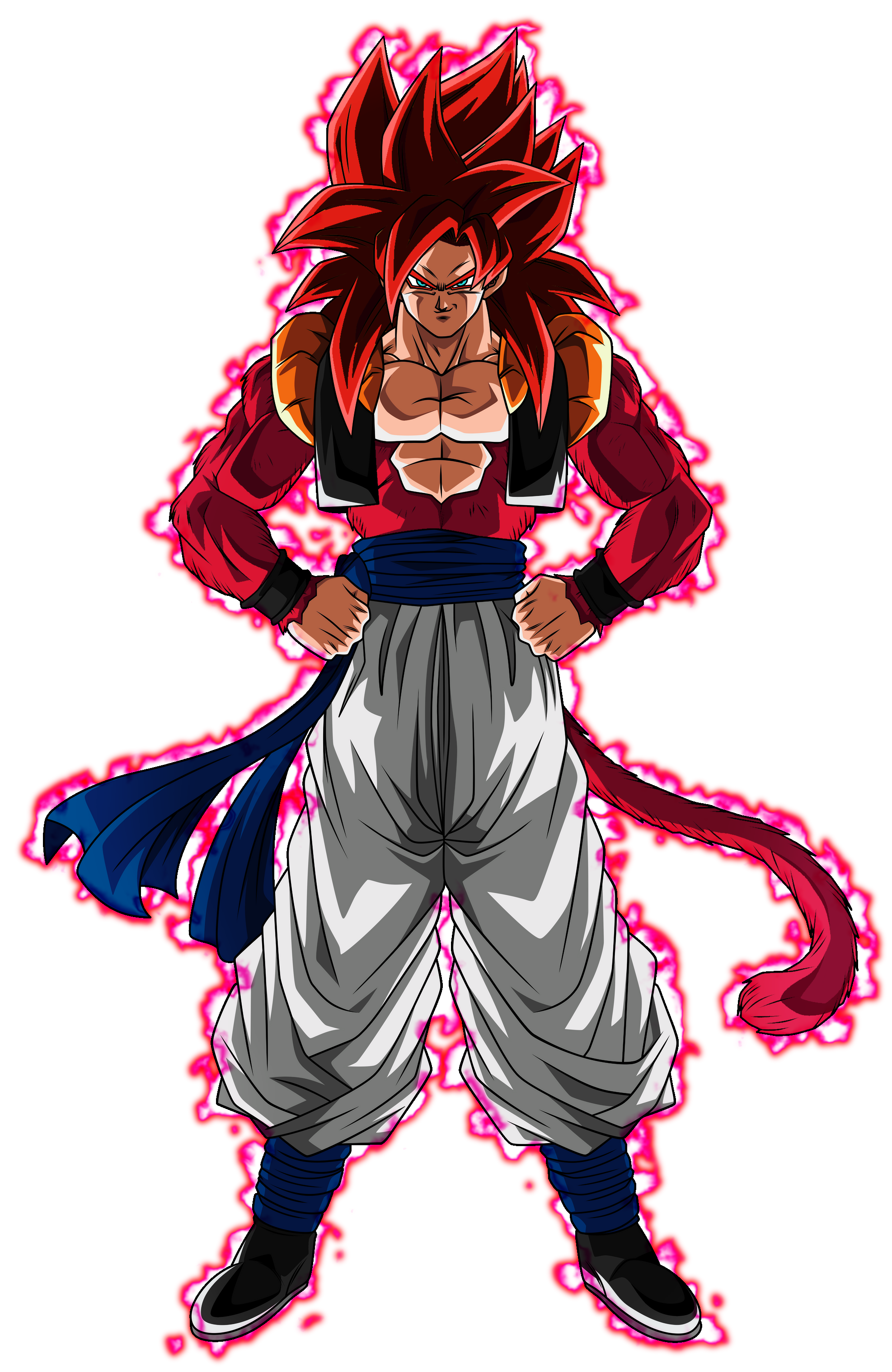 Limit Breaker Super Saiyan 4 Gogeta w/ Aura by BlackFlim on DeviantArt